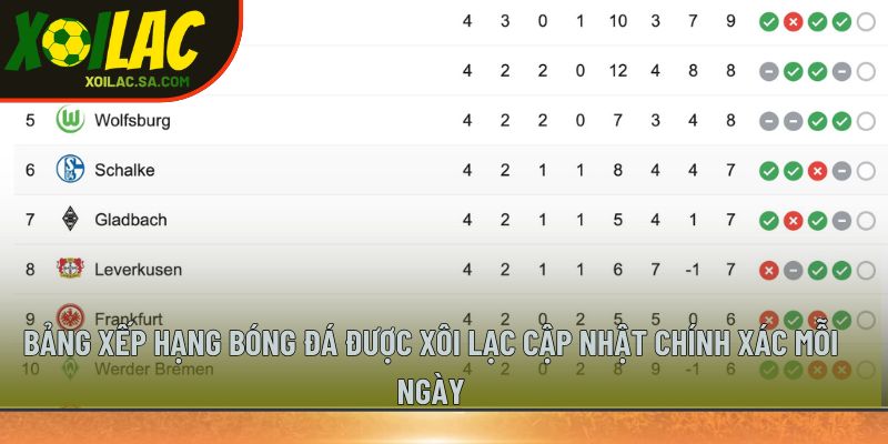 TRANG CHỦ 42 Bảng xếp hạng bóng đá được Xôi Lạc cập nhật chính xác mỗi ngày